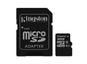 Kingston Micro SDHC 32GB Class 10 paměťová karta + adaptér