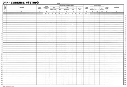 Tiskopis Evidence DPH výstupy