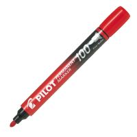 Pilot, Popisovač 100, 1.0, (F) tenký, červená (1)