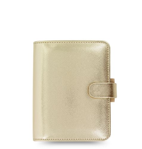 Filofax Saffiano A7 Pocket zlatý kapesní