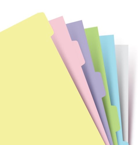 Filofax krajové výřezy pastelové A6 