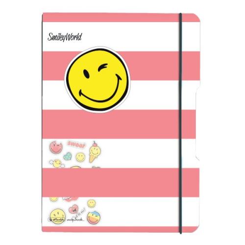 Herlitz sešit flex A4/2x40 listů čtverečkovaný + linkovaný smiley + samolepky