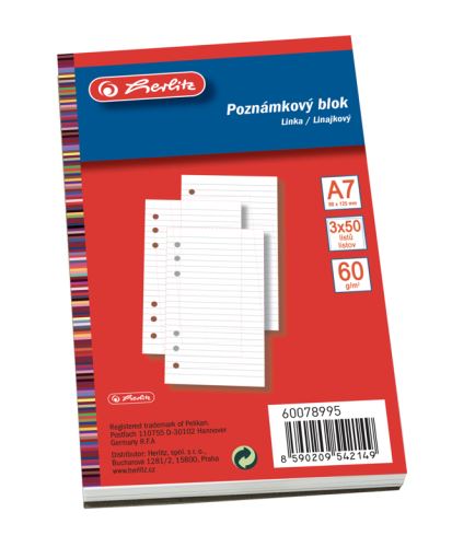 Herlitz náplň A7 3x50