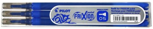 Pilot Frixion Ball set 3ks modrých náplní 0,5mm tlustý hrot