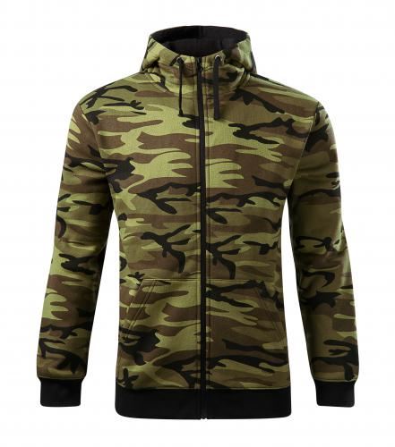 MALFINI Mikina pánská Camo Zipper