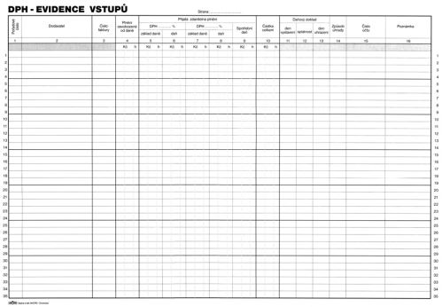 Tiskopis Evidence DPH vstupy