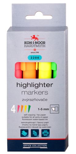 Koh-i-Noor 2206 set širokých zvýrazňovačů 4ks