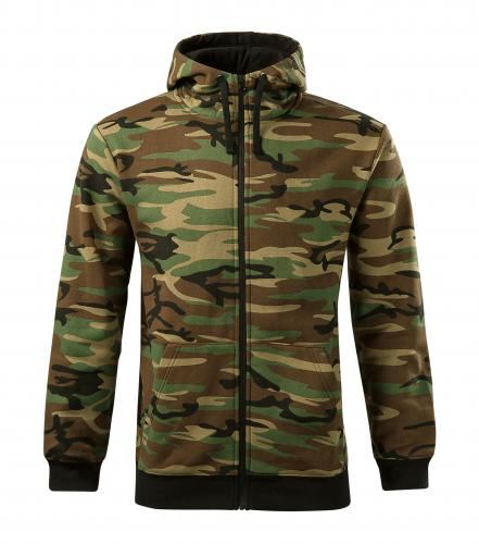 MALFINI Mikina pánská Camo Zipper