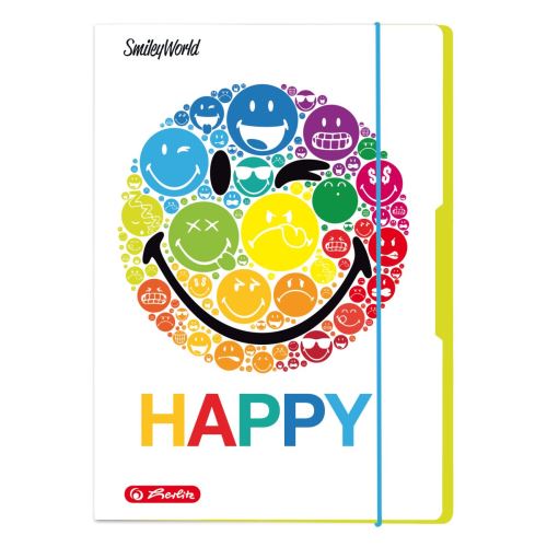 Herlitz desky s gumou 3 klopy Smiley Rainbow