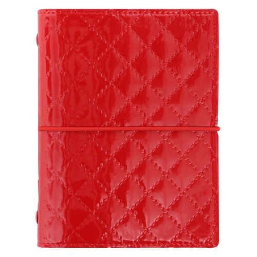 Filofax Domino Luxe A7 Pocket červený diář kapesní lesklý