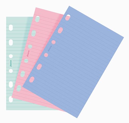 Filofax náplň do diáře formát A7 linkovaný papír barevný