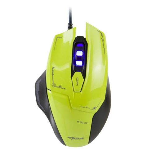 E-Blue Myš Mazer optická 6tl. 1 kolečko drátová (USB) zelená 2500dpi herní