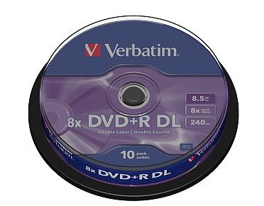 DVD+R Verbatim 8.5GB, 10-pack, Spindle