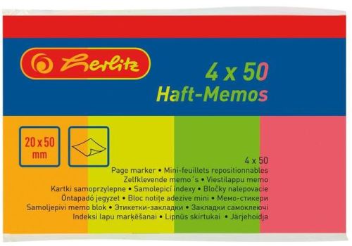 Samolepící bloček 50x20mm neon mix 4ks 