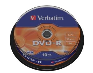 DVD-R Verbatim 4.7GB, 16x, 10-pack, Spindle
