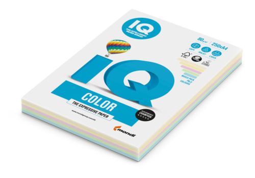 Papír IQ Color A4 80g 250 listů mix pastelových barev